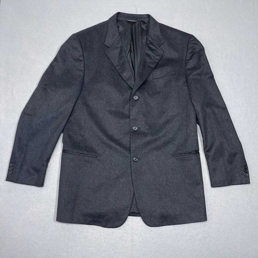 Donna Karan 100% Cashmere‎ Luxury Sport Coat Men 40R Gray Blazer Made in Italy